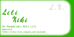 lili niki business card